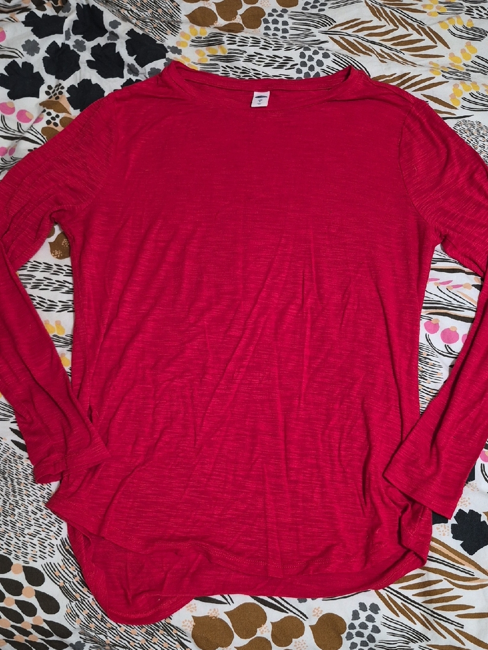 Old Navy Luxe Long Sleeve Tee in Bright Red
